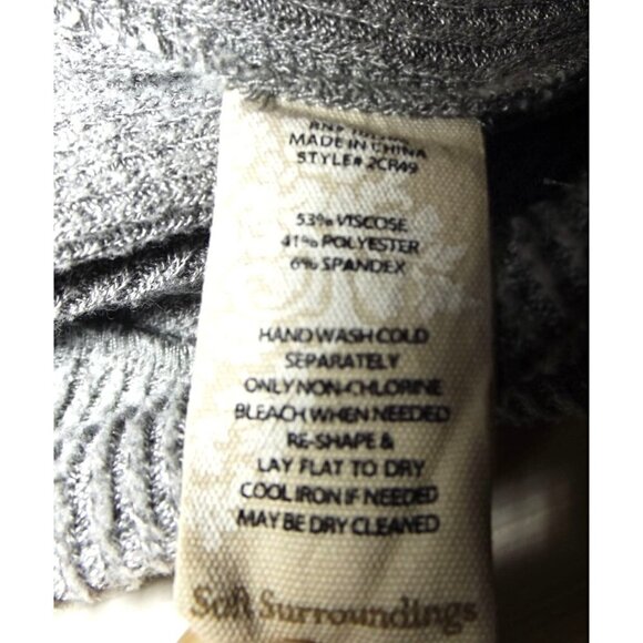 Soft Surroundings "Krissy" lounge pants M Gray Ribbed Drawstring pull-on - Picture 4 of 5